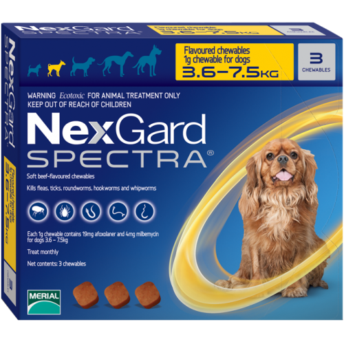 NexGard Spectra 19 mg/4 mg 3.5-7.5 kg (S)Box