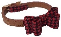 TOY DOG RED /BLK DOGTOOTH COLLAR XS 10-12IN 3/4*10-12+1.5&quot;