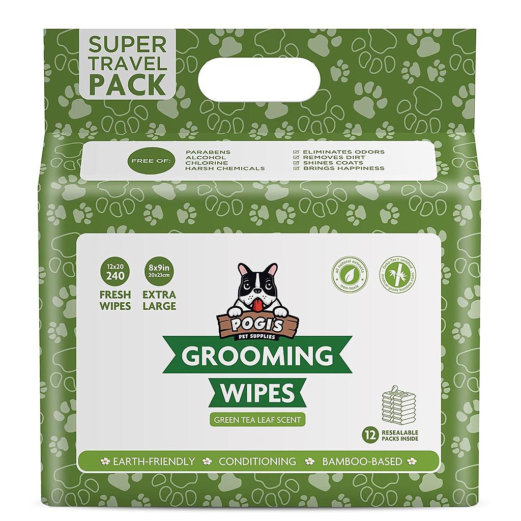 240 Pack Grooming Wipes - Green Tea