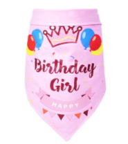 Pet Birthday Girl Scarf Pink Color 1484