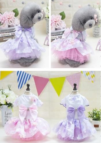 Pet Girl Flower Fairy Pink Dress YP-201803021 (XS)