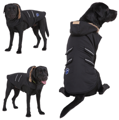 Pet 4 Bar Reflective Military Coat Black Color 2kg - 3.5kg (S)