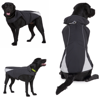 Pet Double Spell Reflective Black Jacket 28kg - 34kg (XXL)