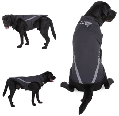 Pet Triangular Parallel Bars Reflective Black Jacket 28kg-34kg (XXL)