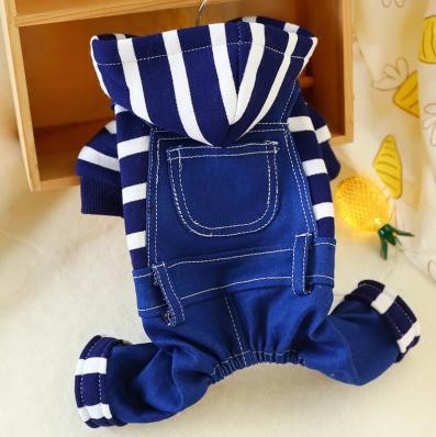 Pet Blue Strip Hoodie Jean One Set 330319472 (XS)