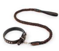 Pet Collar &amp; Leash Black Color 1410013 (1.8*110*3.0CM)