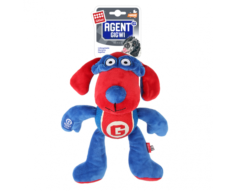 Gigwi Agent Dog Plush with Tennis Ball with Squeaker 