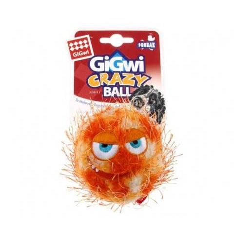 Gigwi Medium Orange Ball Plush Friendz with foam rubber ball with squeaker 