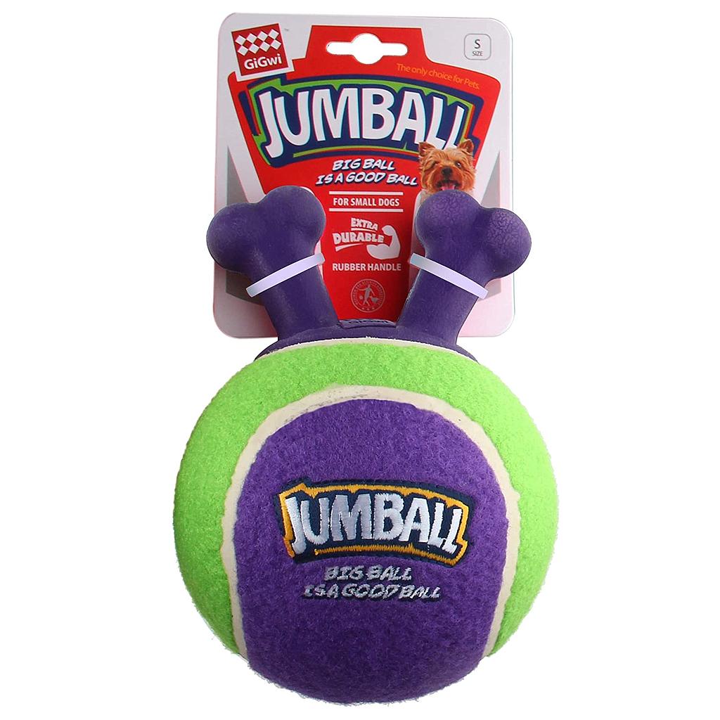 Gigwi Jumball Tennis Ball with rubber Handle Green with Purple