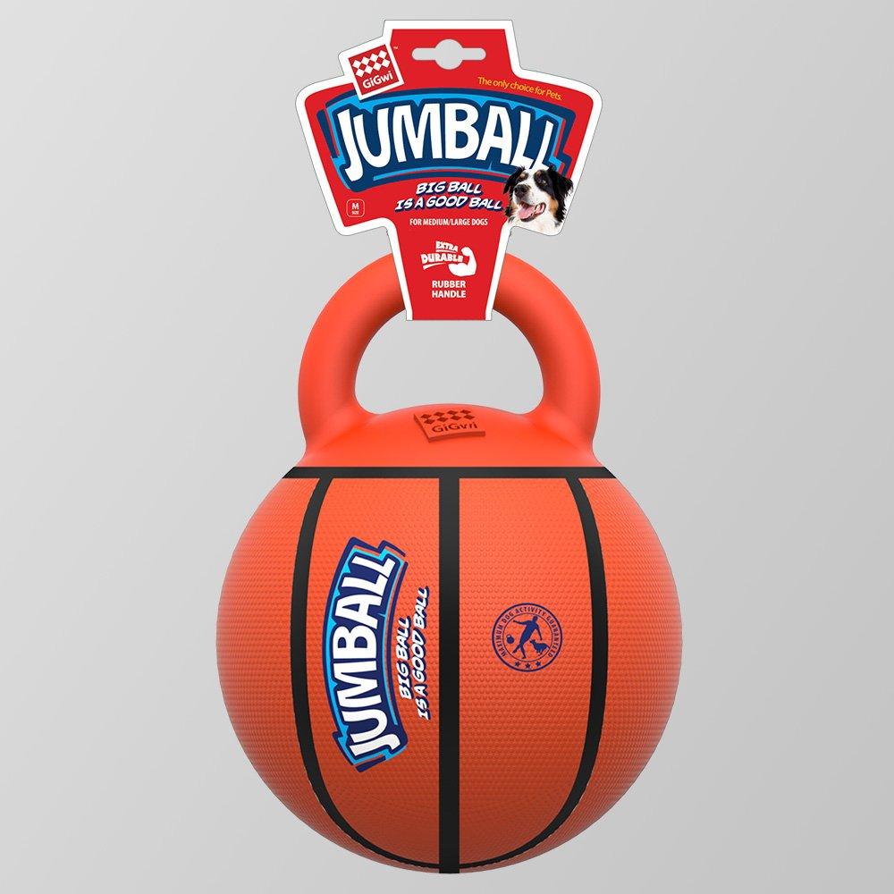 Gigwi Jumball Basketball with rubber Handle Orange color