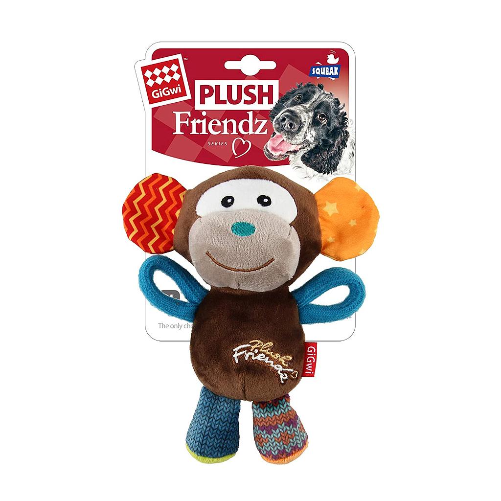 Gigwi Monkey Plush Friendz with squeaker