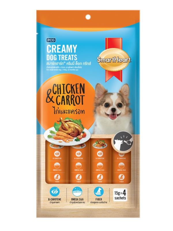 SmartHeart Chicken &amp; Carrot Creamy Dog Treats (4Pcs)