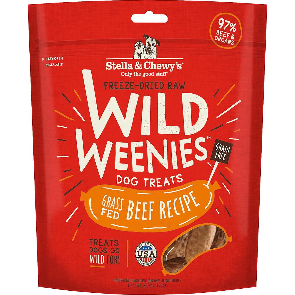 Stella &amp; Chewy's - Freeze Dried Raw Treats - Wild Weenies - Grass Fed Beef - 3.25OZ 