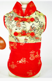 Pet Chinese Cloth Red Color  M-size ZM-52
