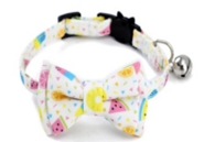 Pet Collar Ribbon White with Patten  QG-111