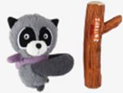 Gigwi Raccoon-plush pet toy with squeaker inside
