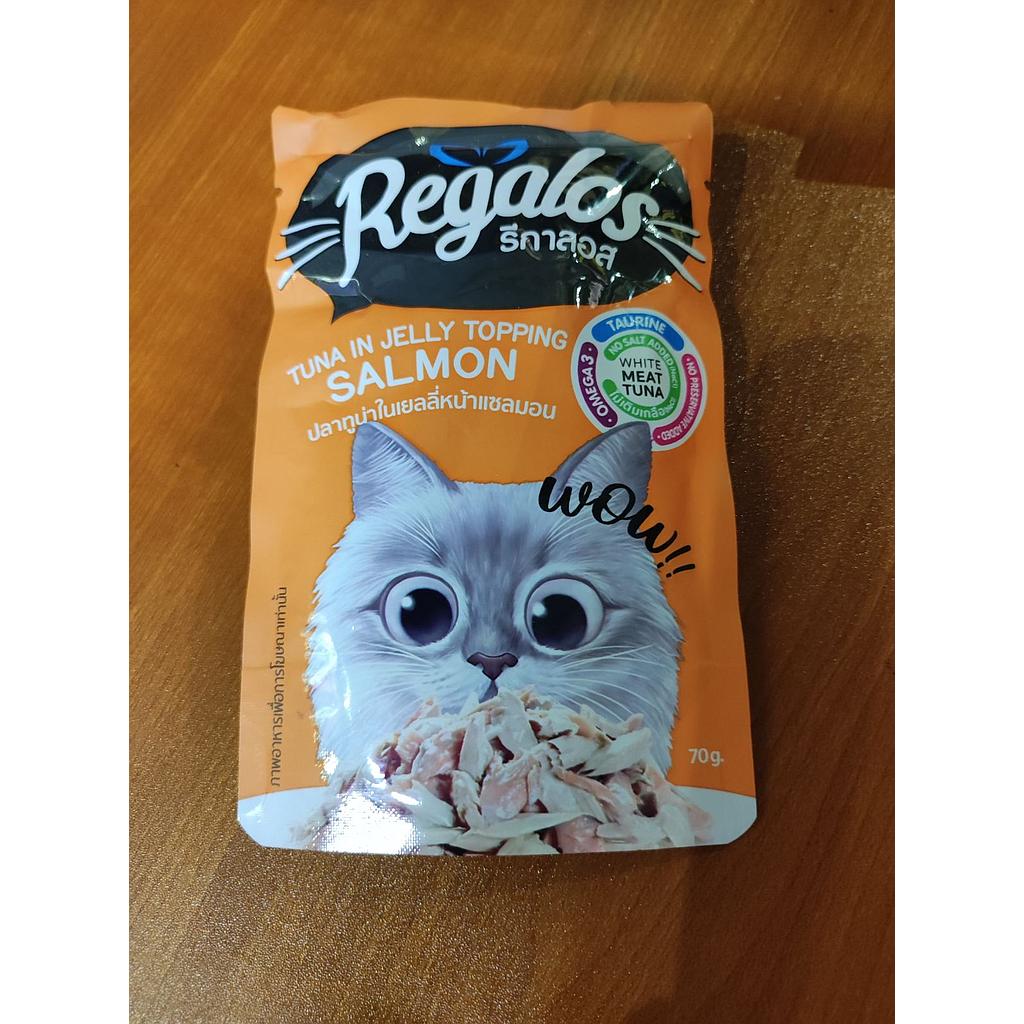 Regalos Cat Ponch - Tuna in Jelly Topping Salmon 70g