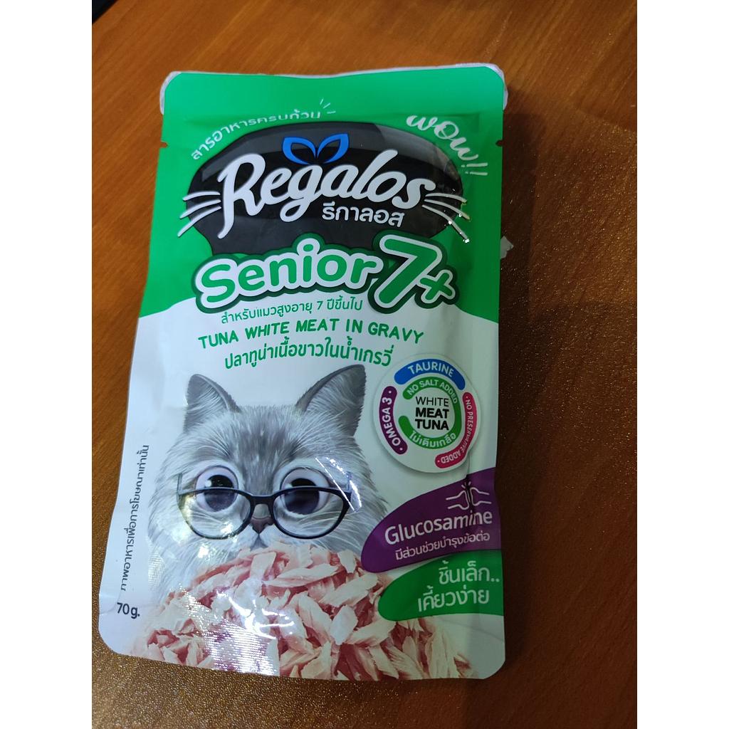 Regalos Cat Ponch-Senior 7+ Tuna white Meat in Gravy 70 g 