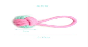 Pet Cotton rope- Single ear ball two-color  BLK-D010