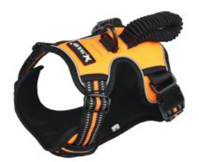 FRONT RANGE NO PULL DOG HARNESS bungee handle Orange (S) FBSD-1