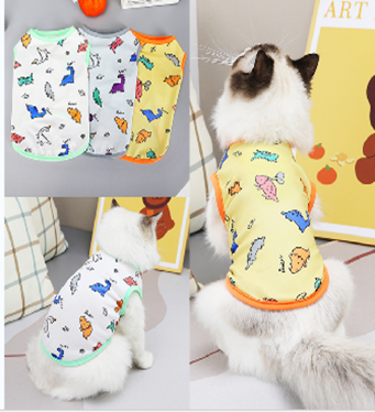 Pet T shirt white &amp; Green Ribbon (M)