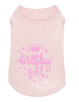 Pet T Shirt Birthday Girl Pink (S)