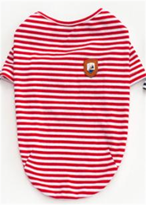 Pet T Shirt Fashion striped super stretch Red (S) KLN-1708