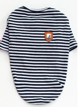 Pet T Shirt Fashion striped super stretch Blue (S) KLN-1708