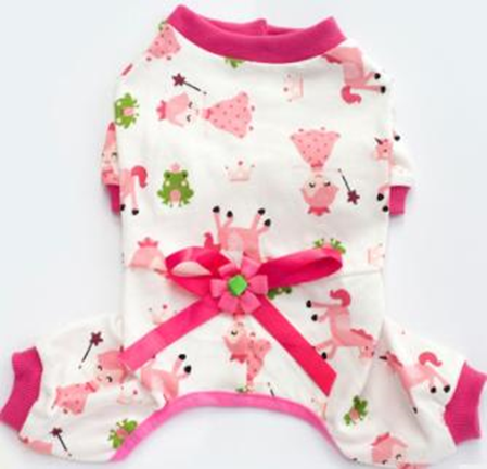 Pet Bowknot Pajamas Pink (M) DW-28
