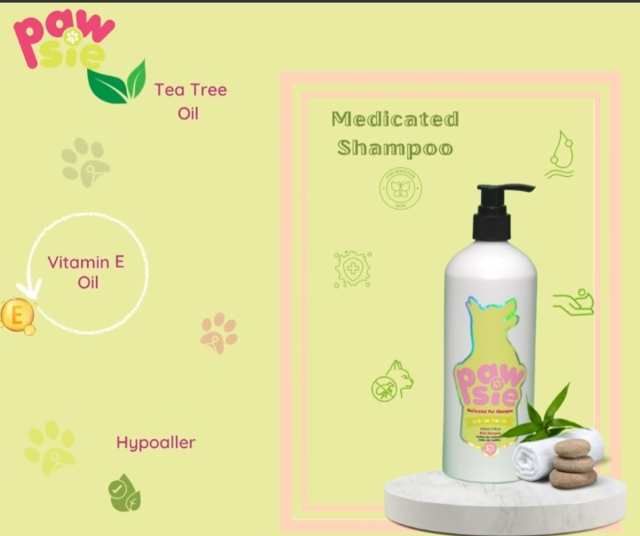 Pawsie Medicated Pet Shampoo (with Tea Tree Oil ) 500ml