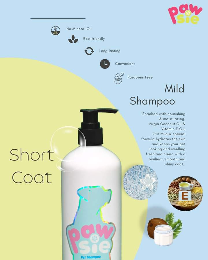 Pawsie Pet Shampoo Short  Coat 500ml