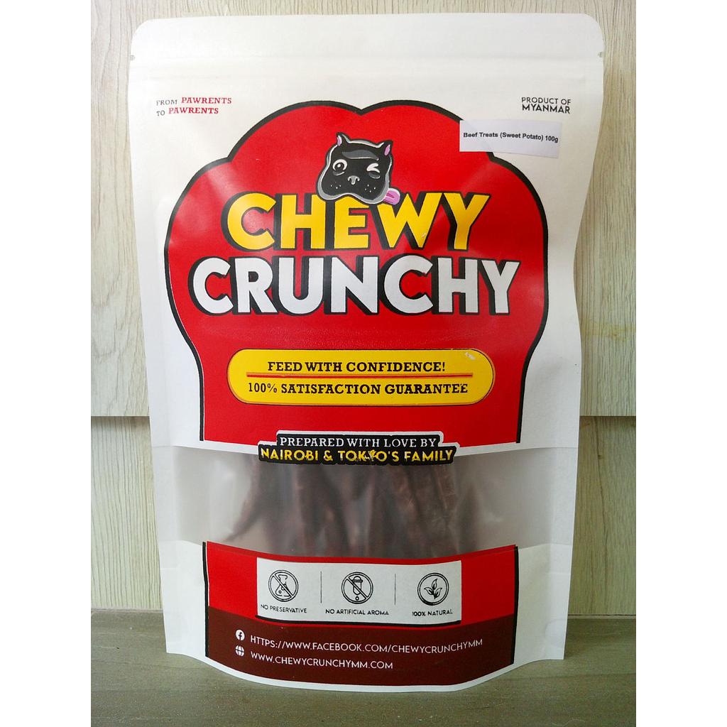 Chewy Crunchy Beef Treat Sweet Potato 100g