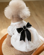 Pet Korea Style Black Bow with White Dress WCXZ-27 (XL)