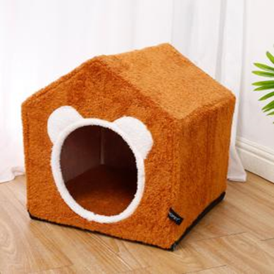 Pet Bed Detachable House Brown 512206 (41*41*41cm)