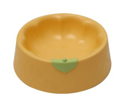 Pet Leaf Flower Single Bowl Yellow 111126