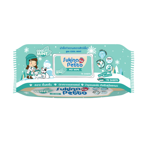 Sukina Petto Pet Wipe 70Sheets(Cool Mint)