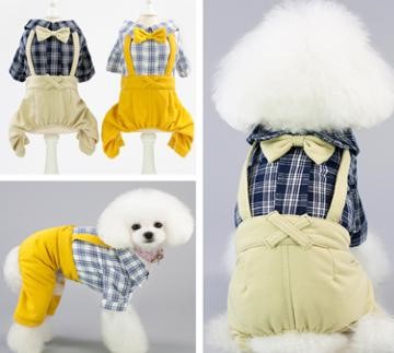 Pet Boy Grey Pattern with Yellow Suit YP-201901041 (XXL)