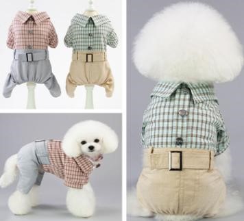 Pet Boy Pink Pattern with Grey Suit YP-201901042 (S)