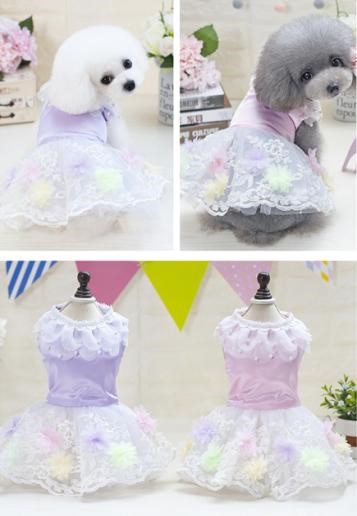 Pet Girl Purple Flower Dress 201803029 (XL)