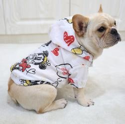 Pet White Hoodies with Micky Mouse (S)